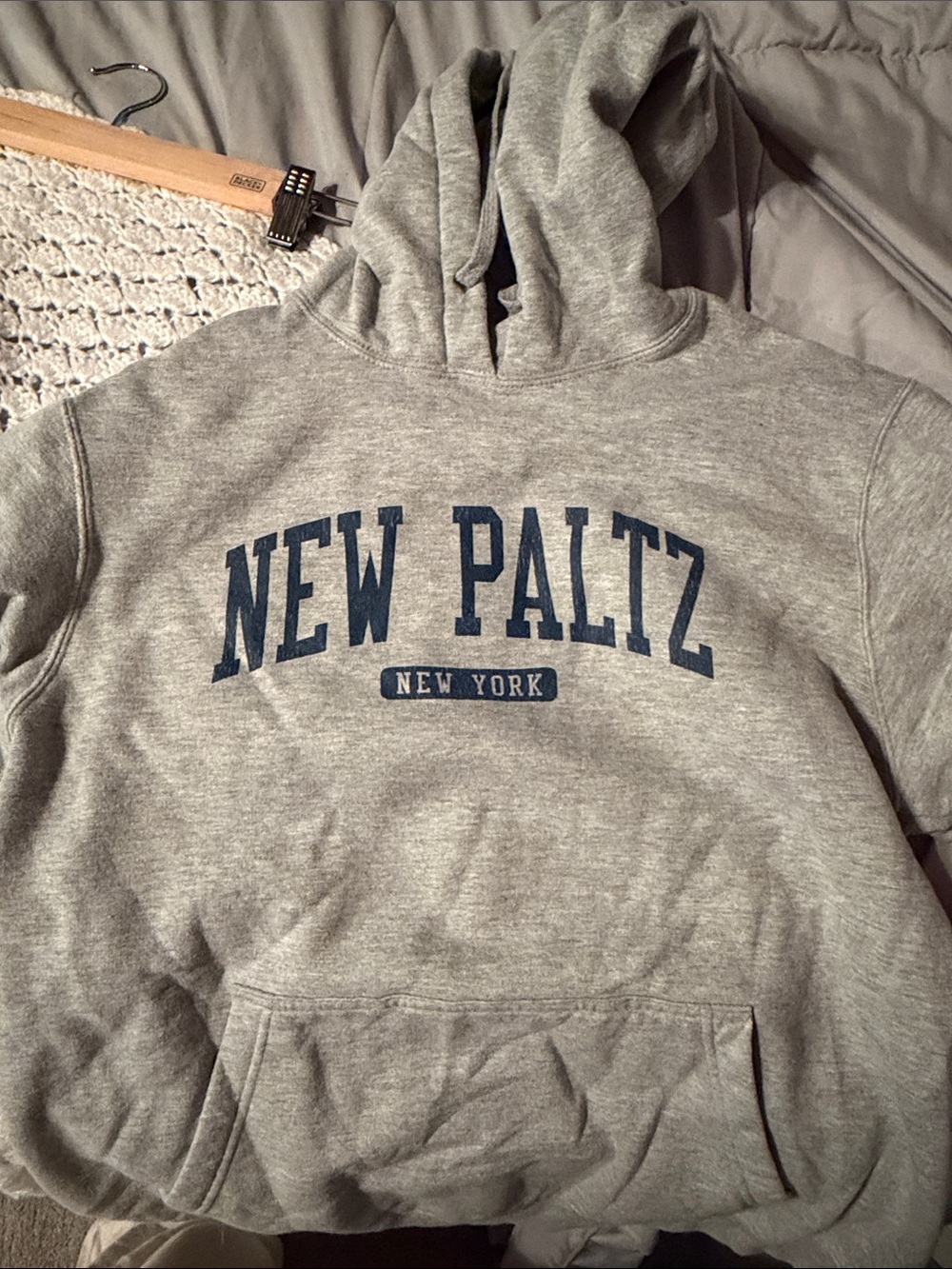 New Paltz New York Men's Gray Hoodie Sweatshirt Cozy